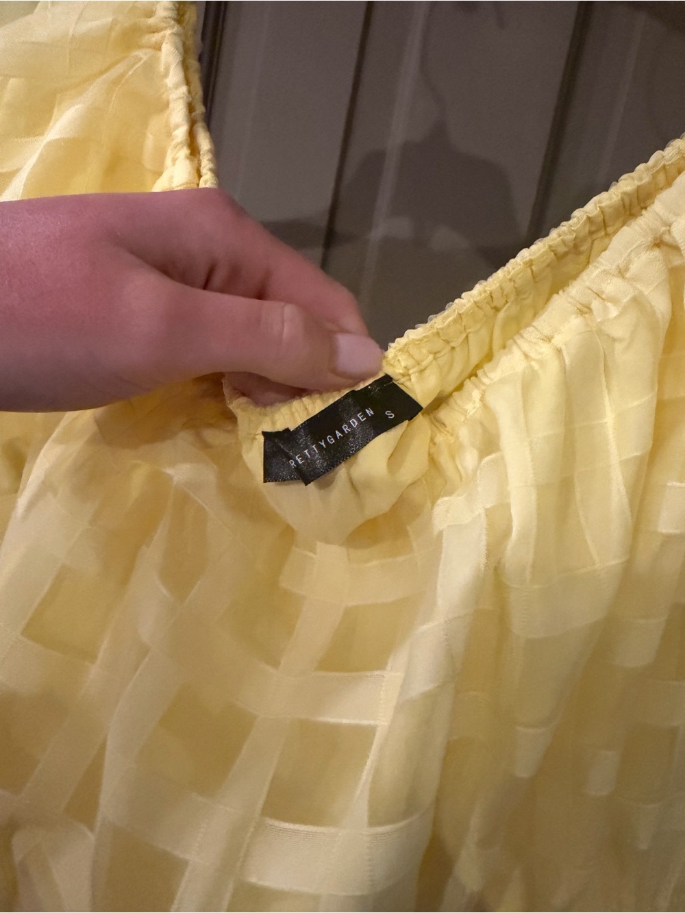Yellow Women’s Mini Gingham Dress - Picture 2 of 2